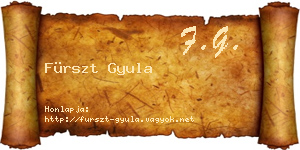 Fürszt Gyula névjegykártya