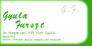 gyula furszt business card